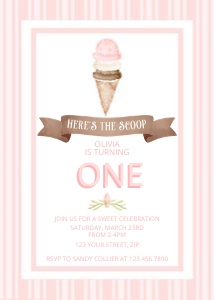 Ice Cream Invitation- Stripes design preview