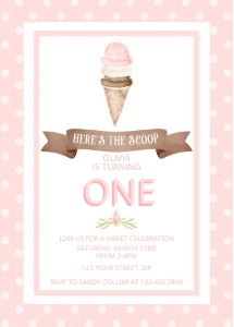 Ice Cream Invitation- Polka Dots design preview