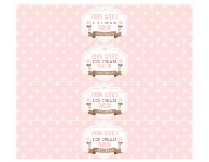Ice Cream Drink Labels- Dots: Ice Cream Drink Labels- Dots