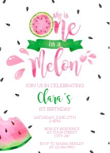 One in a Melon Invitation- Digital: One in a Melon Invitation