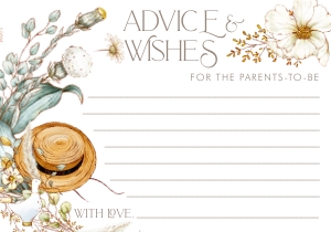 Vintage Baby Shower Advice Card: Storybook Baby Shower Suite 1- Baby Boy
