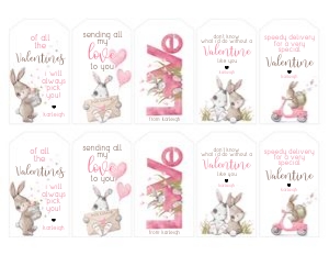 Love Bunnies Valentine Favor Tags design preview