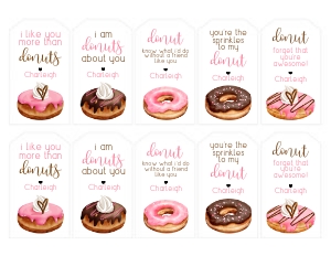 Valentine Donut Tags design preview