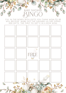 Vintage Baby Shower- Bingo Card: Storybook Baby Shower Bingo Card