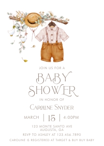 Vintage Baby Shower Invitation- Baby Boy: Storybook Baby Shower Suite 1- Baby Boy