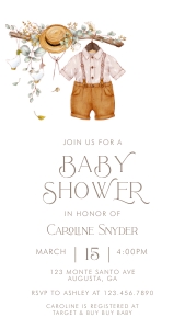 Vintage Baby Shower Smart Phone Invitation- Baby Boy: Storybook Baby Shower Smart Phone Invitation- Baby Boy