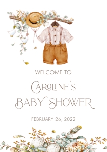 Vintage Baby Shower Welcome Sign- Baby Boy- 24 x 36: Storybook Baby Shower Welcome Sign- Baby Boy