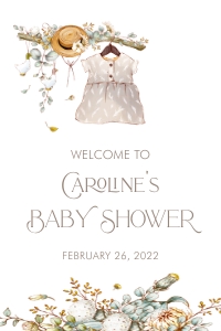 Vintage Baby Shower Welcome Sign- Baby Girl- 24 x 36: Storybook Baby Shower Welcome Sign- Baby Girl