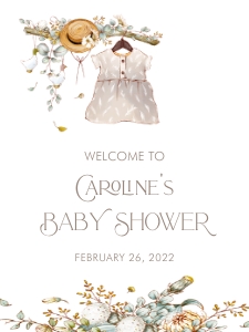 Vintage Baby Shower Welcome Sign- Baby Girl- 18 x 24: Storybook Baby Shower Welcome Sign- Baby Girl
