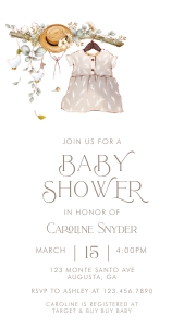 Vintage Baby Shower Smart Phone Invitation- Baby Girl: Storybook Baby Shower Smart Phone Invitation- Baby Girl