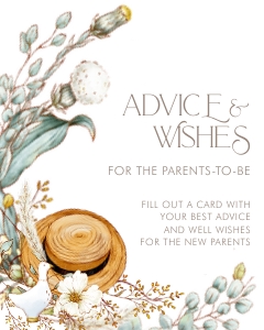 Vintage Baby Shower Advice Sign- 8 x 10: Storybook Baby Shower Advice Sign