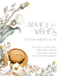 Vintage Baby Shower Advice Sign- 11 x 14: Storybook Baby Shower Advice Sign