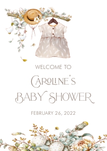 Vintage Baby Shower Welcome Sign- Baby Girl- A1: Storybook Baby Shower Welcome Sign- Baby Girl