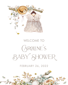 Vintage Baby Shower Welcome Sign- Baby Girl- 8 x 10: Storybook Baby Shower Welcome Sign- Baby Girl