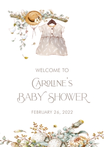 Vintage Baby Shower Welcome Sign- Baby Girl- A2: Storybook Baby Shower Welcome Sign- Baby Girl