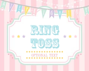 Pastel Circus Game Sign- Pink Stripes- 8 x 10: Pastel Circus Party Kit- Pink Stripes