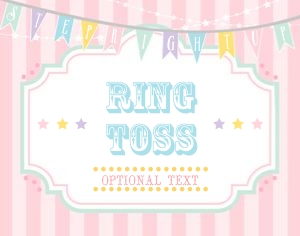 Pastel Circus Game Sign- Pink Stripes- 11 x 14: Pastel Circus Party Kit- Pink Stripes