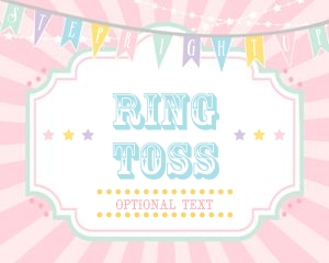 Pastel Circus Game Sign- Pink Burst- 8 x 10: Pastel Circus Party Kit- Pink Burst