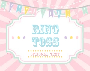 Pastel Circus Game Sign- Pink Burst- 11 x 14: Pastel Circus Party Kit- Pink Burst