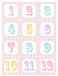 Pastel Circus Cake Walk Numbers Page- Pink Stripes: Pastel Circus Party Kit- Pink Stripes
