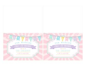 Pastel Circus Thank You Cards- Pink Burst design preview