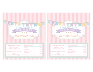 Pastel Circus Candy Wrappers- Pink Stripes: Pastel Circus Party Kit- Pink Stripes