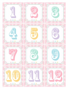Pastel Circus Cake Walk Numbers Page- Pink Burst: Pastel Circus Party Kit- Pink Burst