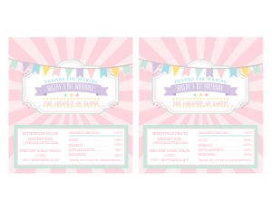Pastel Circus Candy Wrappers- Pink Burst: Pastel Circus Party Kit- Pink Burst