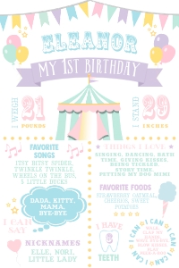 Pastel Circus Milestone Sign- 24 x 36: Pastel Circus Milestone Signs