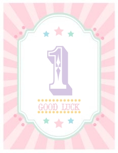 Pastel Circus Cake Walk Sign- Pink Burst: Pastel Circus Party Kit- Pink Burst