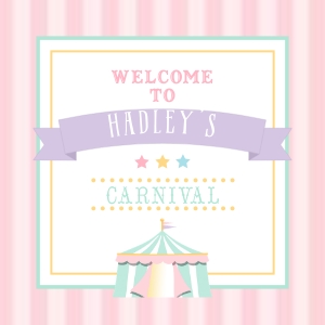 Pastel Circus- 4" Inch Square Labels- Stripe: Pastel Circus- Square Labels- Stripe