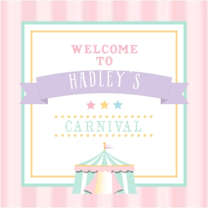 Pastel Circus- 3" Inch Square Labels- Stripe: Pastel Circus- Square Labels- Stripe