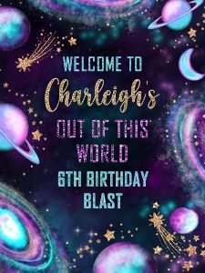 Galaxy Vertical Welcome Sign- 36 x 48: Galaxy Vertical Welcome Signs