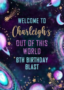 Galaxy Vertical Welcome Sign- 23.375 x 33.125: Galaxy Vertical Welcome Signs