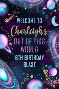 Galaxy Vertical Welcome Sign- 24 x 36: Galaxy Vertical Welcome Signs