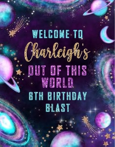 Galaxy Vertical Welcome Sign- 11 x 14: Galaxy Vertical Welcome Signs