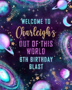 Galaxy Vertical Welcome Sign- 16 x 20: Galaxy Vertical Welcome Signs