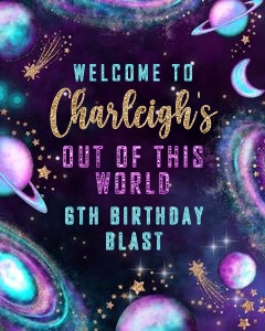 Galaxy Vertical Welcome Sign- 8 x 10: Galaxy Vertical Welcome Signs