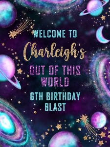 Galaxy Vertical Welcome Sign- 18 x 24: Galaxy Vertical Welcome Signs