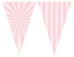 Pastel Circus Pennant Banner- Blank Pattern Pieces: Pastel Circus Party Kit- Pink Stripes