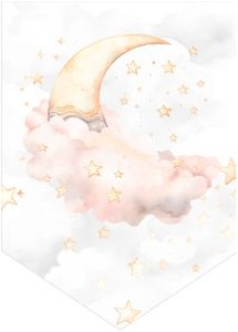 Over the Moon Baby Shower Banner- Pink- Divider: Over the Moon Baby Shower Essentials Bundle- Pink