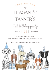 Let's Pawty Invitation- Blue: Let's Pawty Invitation- Blue