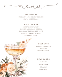 Fall Cocktail Menu Sign- Left- 8 x 10: Fall Cocktail Menu Sign