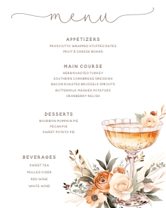 Fall Cocktail Menu Sign- Right- 8 x 10: Fall Cocktail Menu Sign