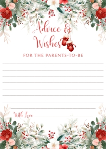 Merry Little Baby Shower Advice & Wishes Card- 5 x 7: Merry Little Baby Shower Advice Signs & Card
