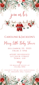 Merry Little Baby Shower Smart Phone Invitation- 1125 x 2436: Merry Little Baby Shower Smart Phone Invitations