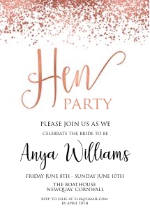 RGC - Hen Party Invite 5x7 design preview