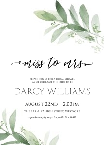 GLG - Miss to Mrs Invite design preview