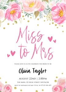 BG1 - Miss to Mrs: BG1 - Miss to Mrs Invite