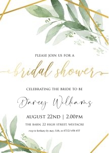 GG1 - Bridal Shower Invite design preview